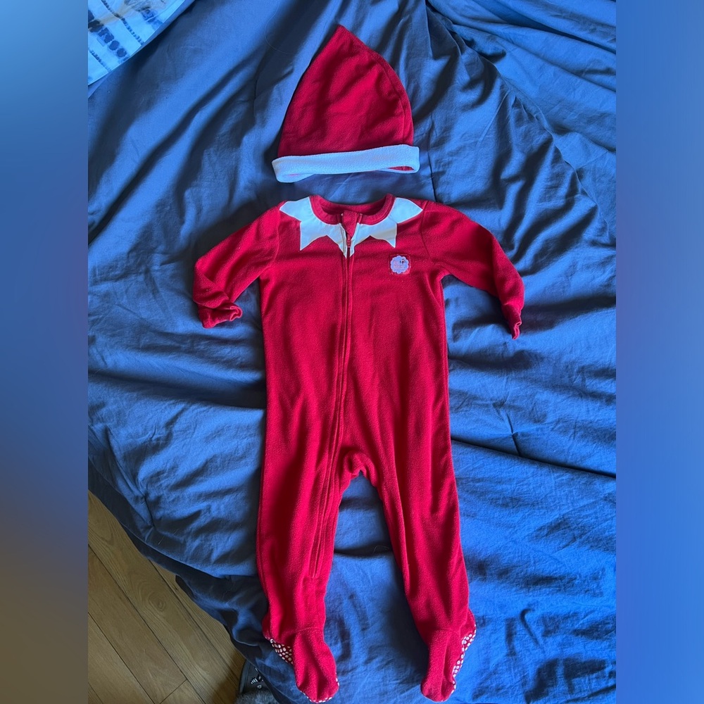 Elf on the Shelf sleeper & hat - 12months